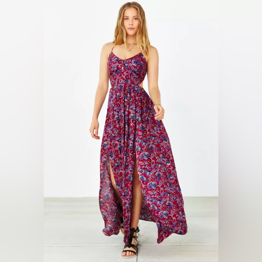 NWOT Urban Outfitters Ecote Strappy Back Safari Maxi Dress